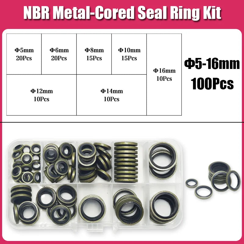 Bonded Seal Washer Kit, Dowty Washers M5 to M24, 100 or 120 Piece Assortment Tucks Performance
