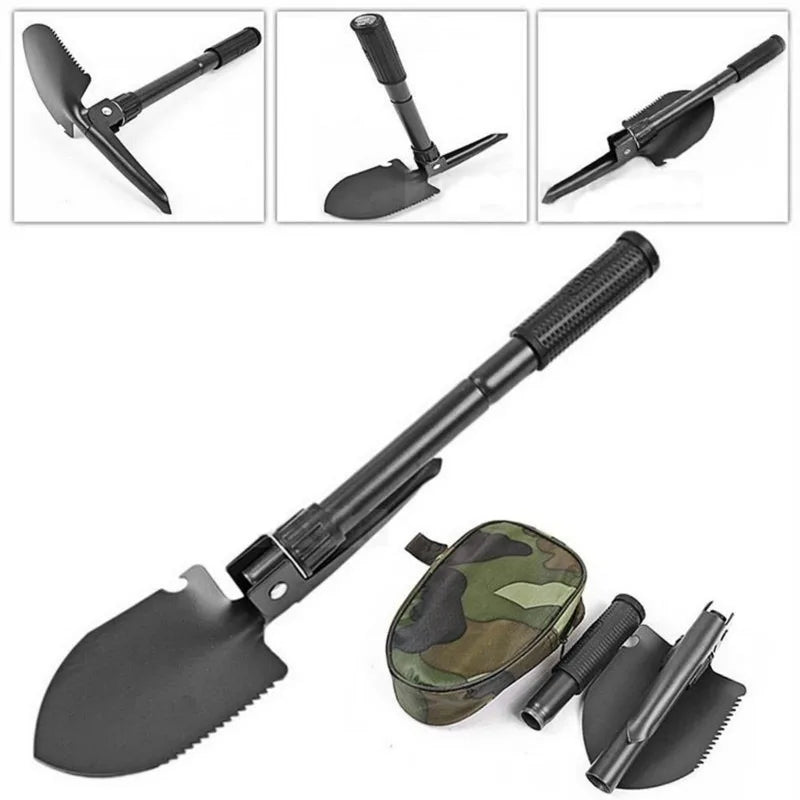 Foldable Shovel with Compass Multi Purpose for Camping Hiking Backpacking Gardening Hiking Accessories Tuck's Performance