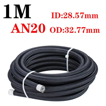 1M AN4 AN6 AN8 AN10 AN12 AN16 AN20 Universal Fuel Hose Oil Gas Cooler Line Pipe Tube Inside PTFE Nylon Stainless Steel Braided Tuck's Performance