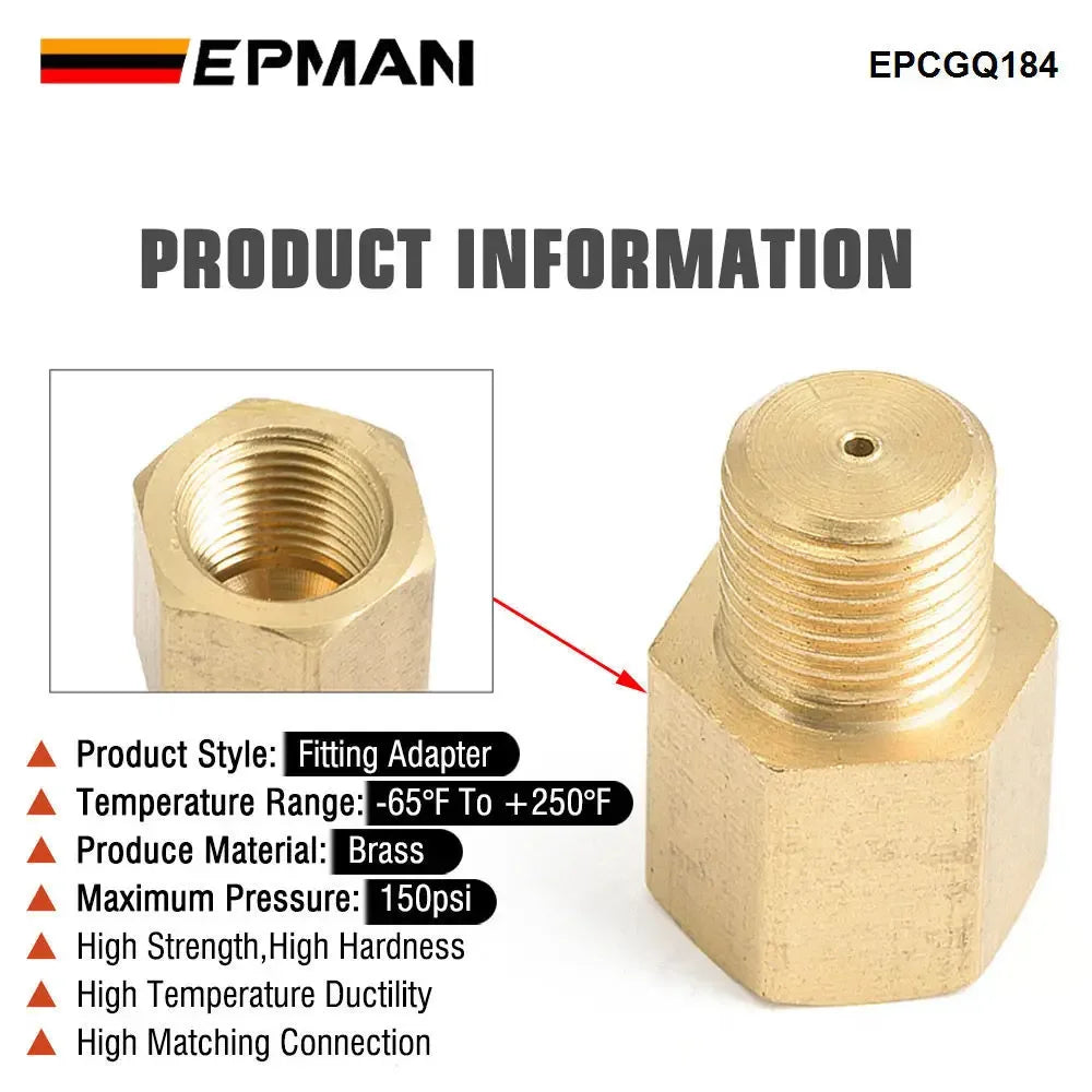 EPMAN Universal Brass Turbo Oil Feed Restrictor Fitting 1/8" NPT Male To Female 0.065" Restrictor EPCGQ184 Tuck's Performance