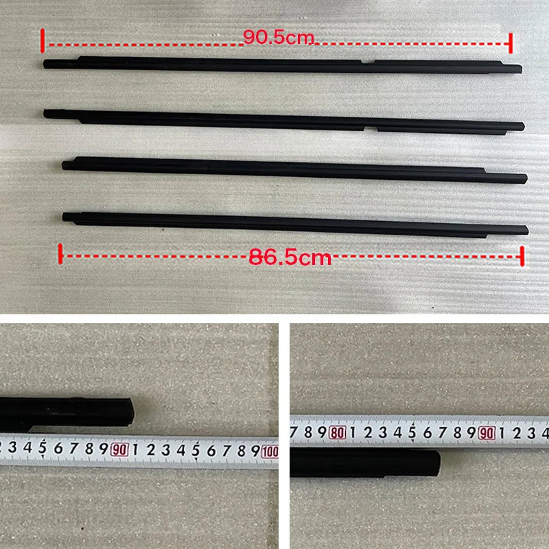 4Pcs Chrome/Black Window Rubber Trim For Toyota Land Cruiser LC100 Series For Lexus LX470 1998-2007 Weatherstrip 75740-60030 Tuck's Performance