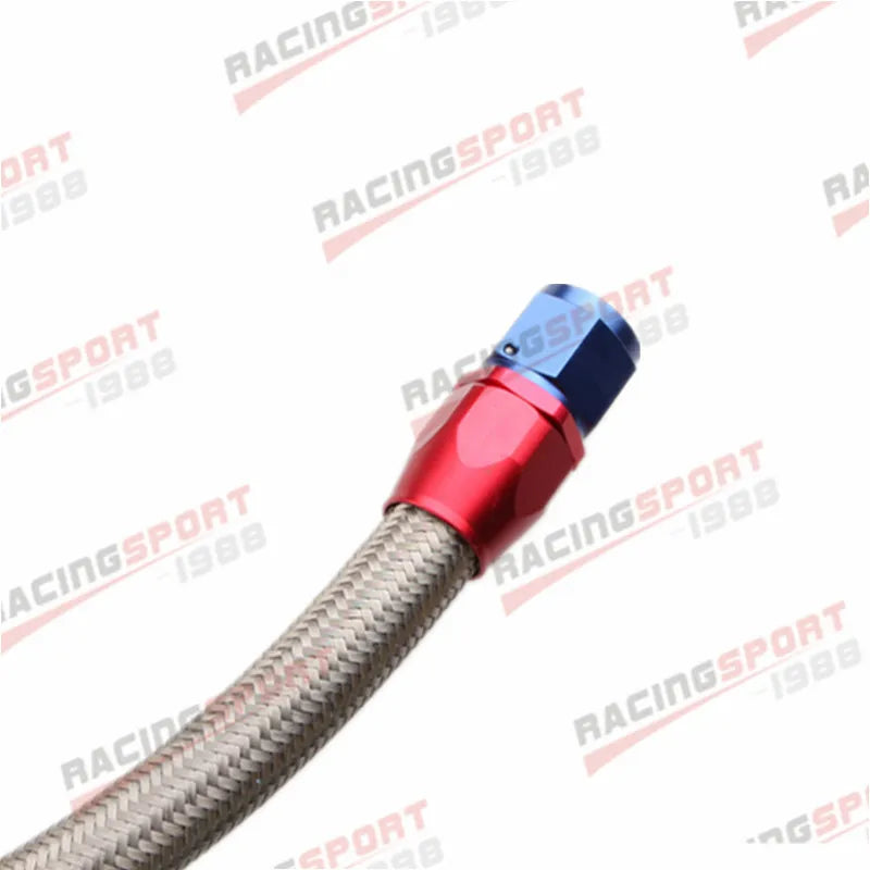 24" Length AN4 AN6 AN8 AN10 AN12 AN16 AN20 SS Braided Oil Fuel Coolant Line Hose Assembly Red/Blue Tuck's Performance