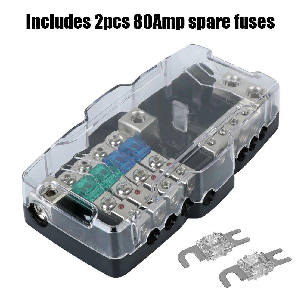 12V / 24V Heavy-Duty Fuse Distribution Block – 2-In / 4-Out with LED Fault Indicator (30A / 60A Options) Tuck's Performance