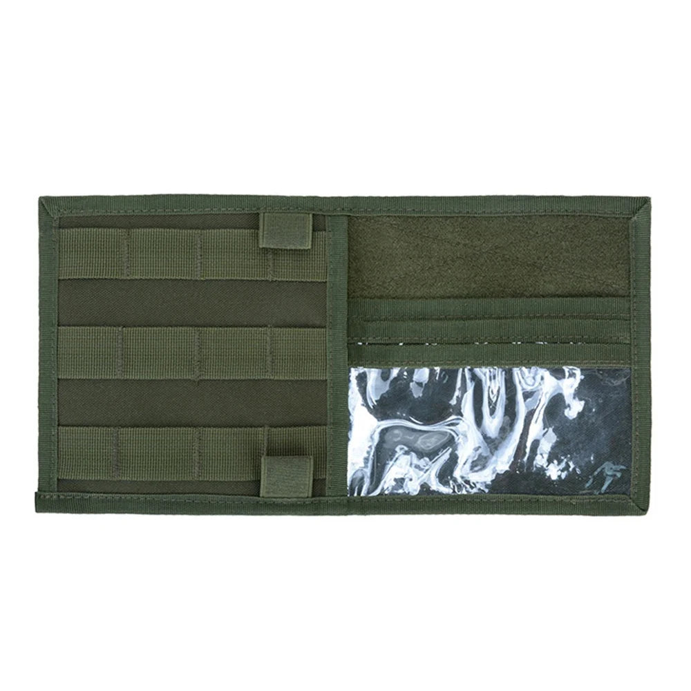 Green sun visor pocket panel with clear card window