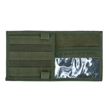 Green sun visor pocket panel with clear card window