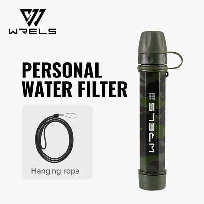 WRELS Outdoor Mini Camping Hiking Purification Water Filter Straw Carbon Fiber Water Bag for Survival or Emergency Supplies Tuck's Performance