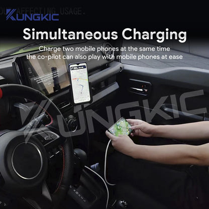 For Suzuki Jimny JB64 Sierra JB74W 2019-2025 Car Charger Power Dual USB Shunt Hub Type C Splitter With Cigarette To Adapter Tuck's Performance