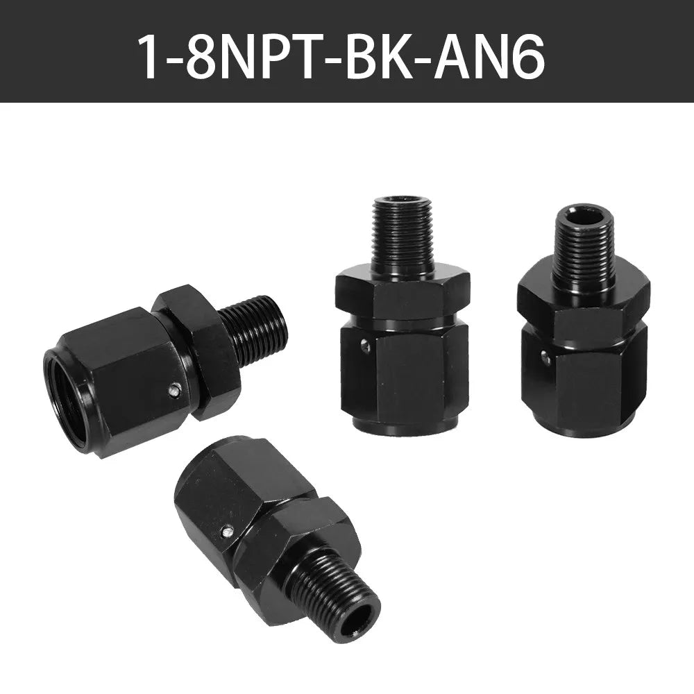 8AN Female Flare Swivel to 1/4 NPT Male Adapter Fitting Union Straight Aluminum AN4 AN6 Female 1/2NPT 1/8 NPT 3/8NPT Male Tuck's Performance