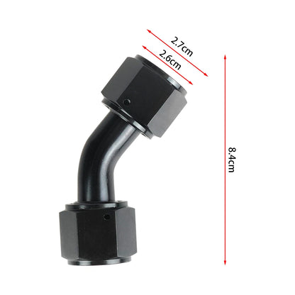 4AN 6AN 8AN 10AN Female to AN Female Union Straight 0 45 90 Degrees Swivel Hose End Fitting Adaptors Aluminum Oil Fuel Connector Tuck's Performance