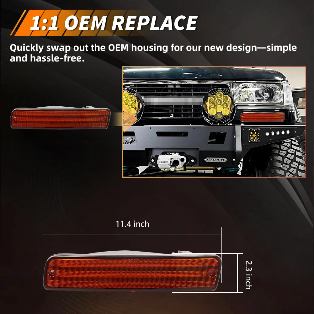 80 Series bumper light amber