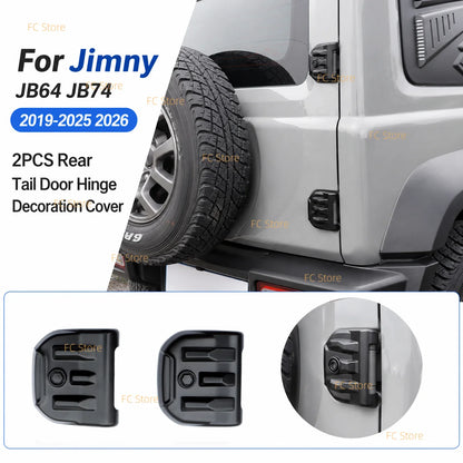 2PCS for Jimny 2019-2026 JB64 JB74Rear Tail Door Hinge Decoration Cover Tailgate Trim Exterior Protection Accessories Christmas Tuck's Performance