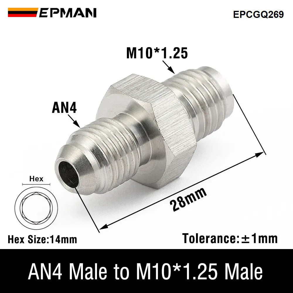 EPMAN Inverted Flare Fitting Turbo Oil Feed Adapter To Male AN3 AN4 Stainless Steel 304 EPCGQ161 Tuck's Performance