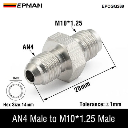 EPMAN Inverted Flare Fitting Turbo Oil Feed Adapter To Male AN3 AN4 Stainless Steel 304 EPCGQ161 Tuck's Performance
