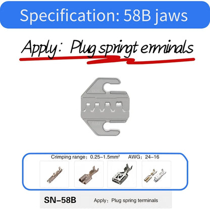 SN-58B Ratchet Crimping Pliers Kit with 5 Jaws - product image 7