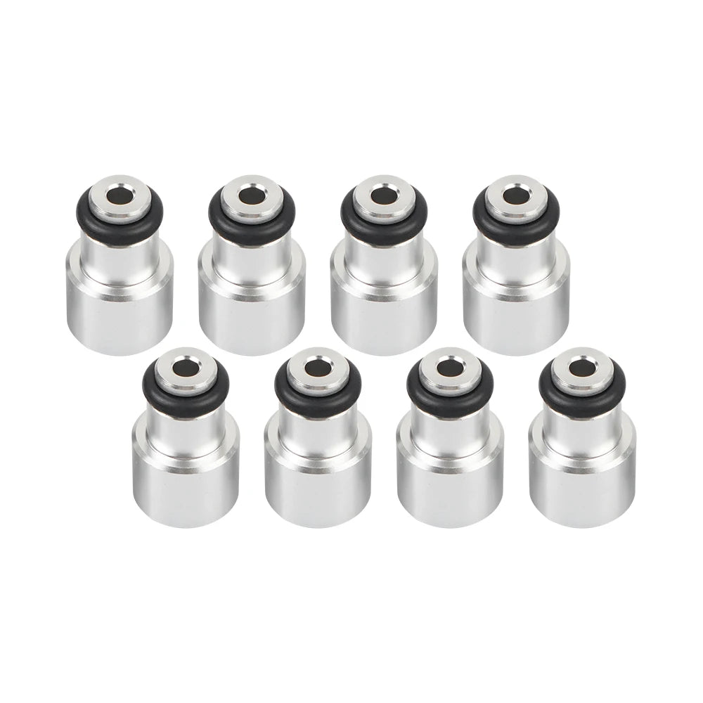 8Pcs Silver LS3 LS7 LS9 L76 Aluminum Shorty Fuel Injector Adapter Spacer to LS2 Intake Fuel Rail FP-1102 Tuck's Performance