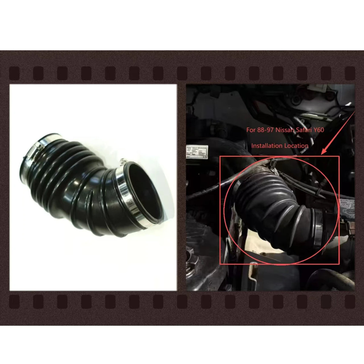 For Nissan Super Safari Y60 TB42E Patrol Y60 TB42E Air Filter Intake Hose: Air Filter to Throttle Body Bellows Connector Tuck's Performance