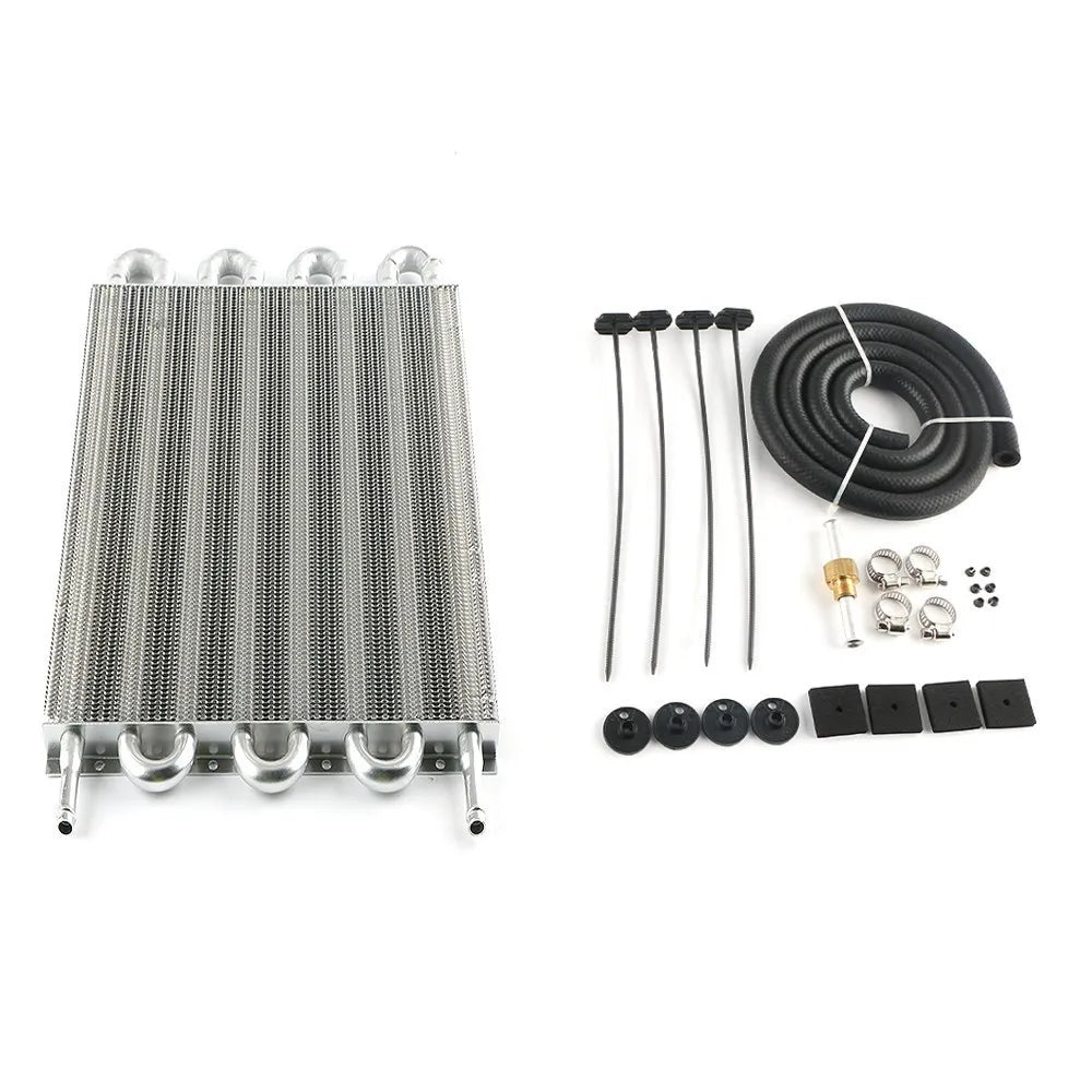 2 Row 4 Row 6 Row 8 Row 10Row 16Row Universal Remote Transmission Oil Cooler Auto-Manual Radiator Converter Aluminum Kit Tuck's Performance