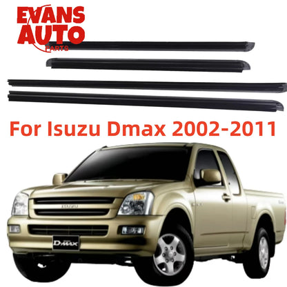 4Pcs Car Window Weatherstrip Black For Isuzu Dmax 2002-2011 8-98004222-0 8-98004221-0 8-98004224-0 8-98004223-0 Tuck's Performance