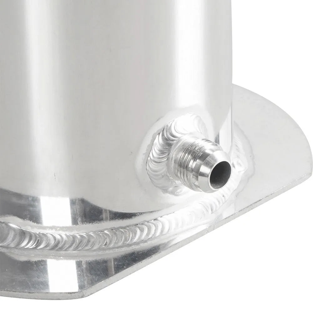 Universal 2.5L Fuel Surge Tank with Swirl Pot AN6 Out AN8 Dome Oil Catch Can Tank Aluminium Alloy Silver Polished Tuck's Performance