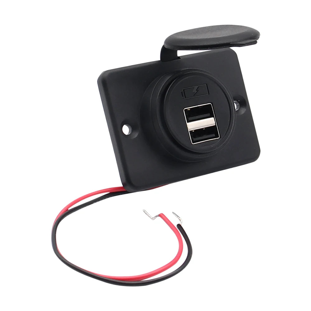 12-24V 4.2A Dual USB Charger Power Socket Adapter Charging Panel Mount for Motorbike Car Boat ATV UTV Camper Caravans Chargers Tuck's Performance