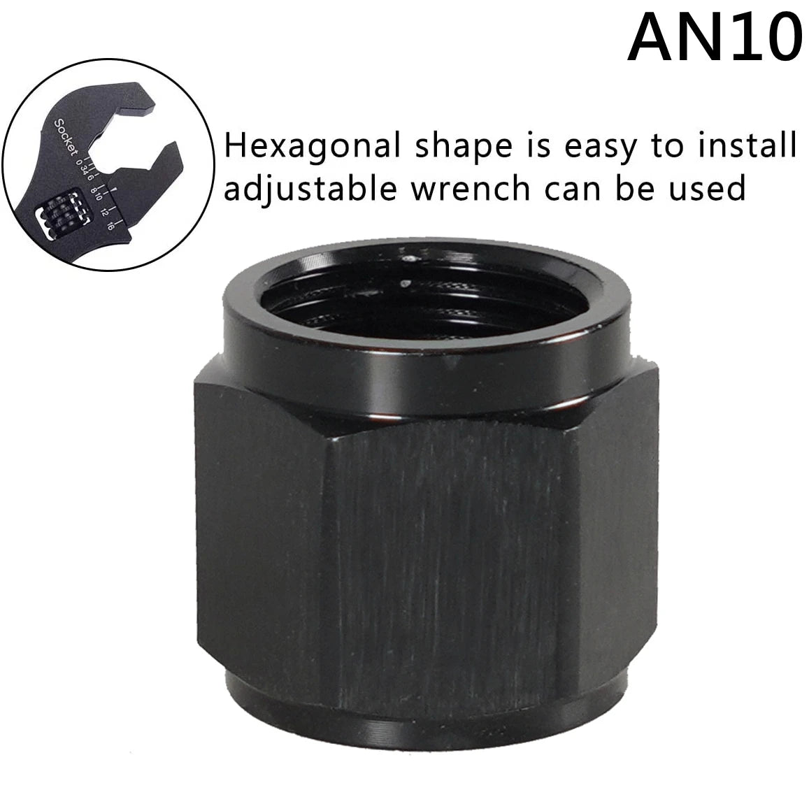 1PC AN4 AN6 AN8 AN10 AN12 Adapter Female Flare End Cap Plug Tube Fitting Hex Head Port Fitting Aluminum Black Tuck's Performance