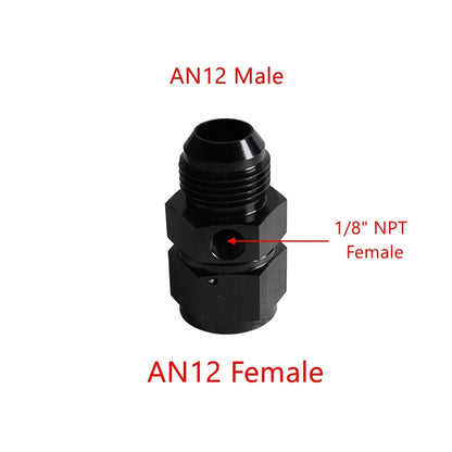 1PC Fuel Pressure Take Off Fitting AN6/AN8/AN10/AN12 Male to Female 1/8 NPT Swivel Joint Connection Gauge Port Hose Adapters Tuck's Performance
