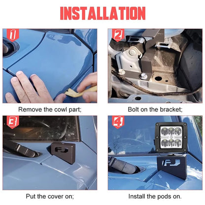 Toyota FJ Cruiser 2007-2016 Ditch Light Mount Brackets image 7