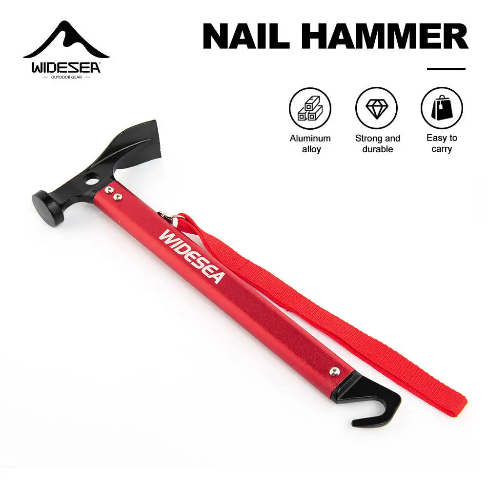 Widesea Aluminum Alloy Camping Nail Hammer Strong Durable Easy to Carry Multifunctional Hammer for Outdoor Tent Staking Backpack Tuck's Performance