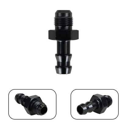 6AN Flare to 3/8" or to 5/16" Hose Barb Adapter Fittings, Aluminum Fuel Line Male 8AN to 1/2" Push On Barb Connector Black Tuck's Performance