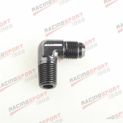 AN3 AN4 AN6 AN8 AN10 AN12 Male Flare To 1/8" 1/4" 3/8" NPT Adapter 90 Degree Tube Hose Fitting Tuck's Performance