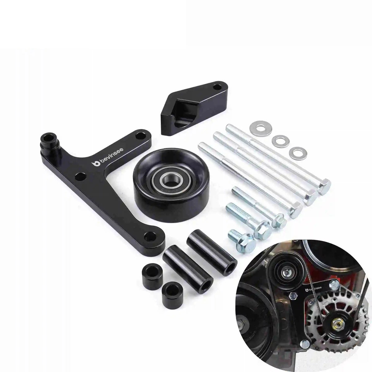 For LS Truck Low Mount Alternator Bracket w/Pulley Kit for LSX for Chevrolet Camaro 1998-2002 Tuck's Performance