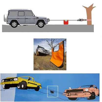 Winch Rope Dampener Blanket Cable Damper Cushion with Pocket Reflective Strips Heavy Duty Car Off-Road Safety Recovery Blanket Tuck's Performance