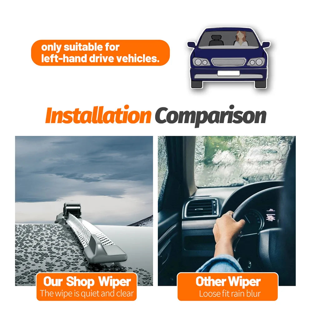2pcs Front Windshield Windscreen Wiper Blades Carbon Fibre Wiper For Suzuki Jimny JB23 JB43 JB33 JB53 JB74 JB64 Sierra 1998-2023 Tuck's Performance