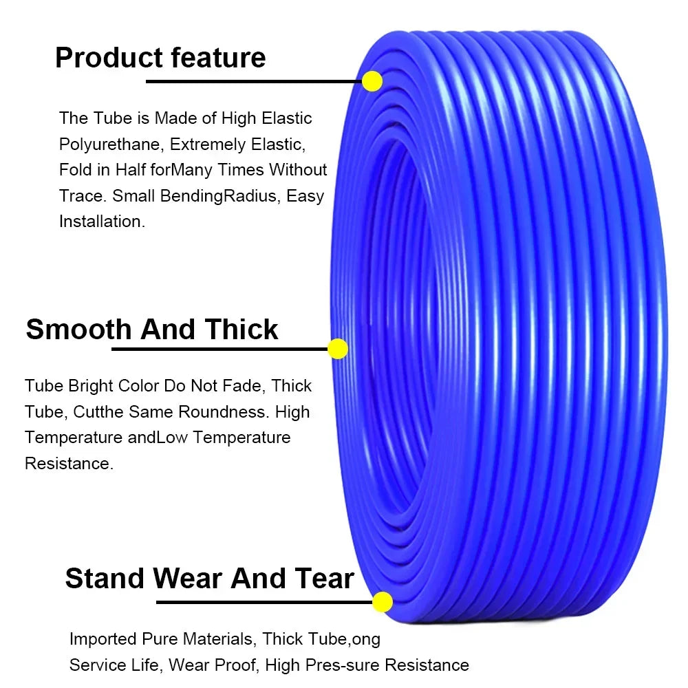 Blue/Red/Black Inner Diameter 3mm, 4mm, 5mm, 6mm, 8mm Car Vacuum Silicone Hose Auto Racing Intercooler Line Pipe Tube 1.5 Meter Tuck's Performance