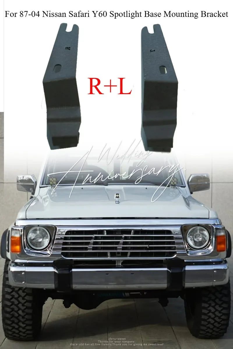 For 87-04 Nissan Safari Y60 Spotlight Base Mounting Bracket, Add Patrol Y60 Spotlight + Base Tuck's Performance
