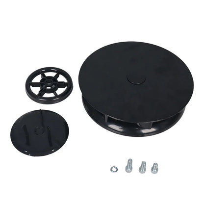 Wind-driven roof vent - black with mounting parts