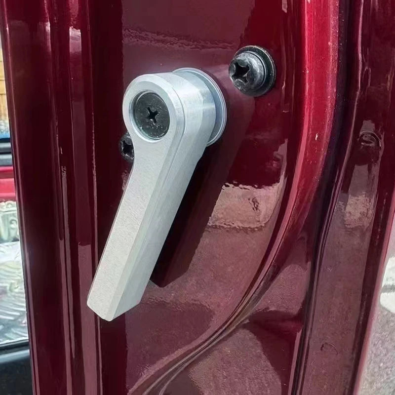 Silver aluminium rear door handle fitted