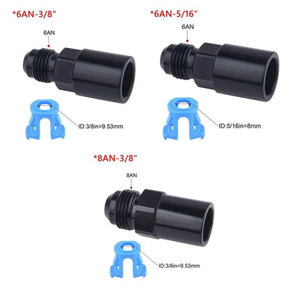 1PC Aluminum 6AN 8AN Male To 3/8" 5/16" Quick Disconnect Male Push On EFI Fitting Adapter Quick Connect Tuck's Performance