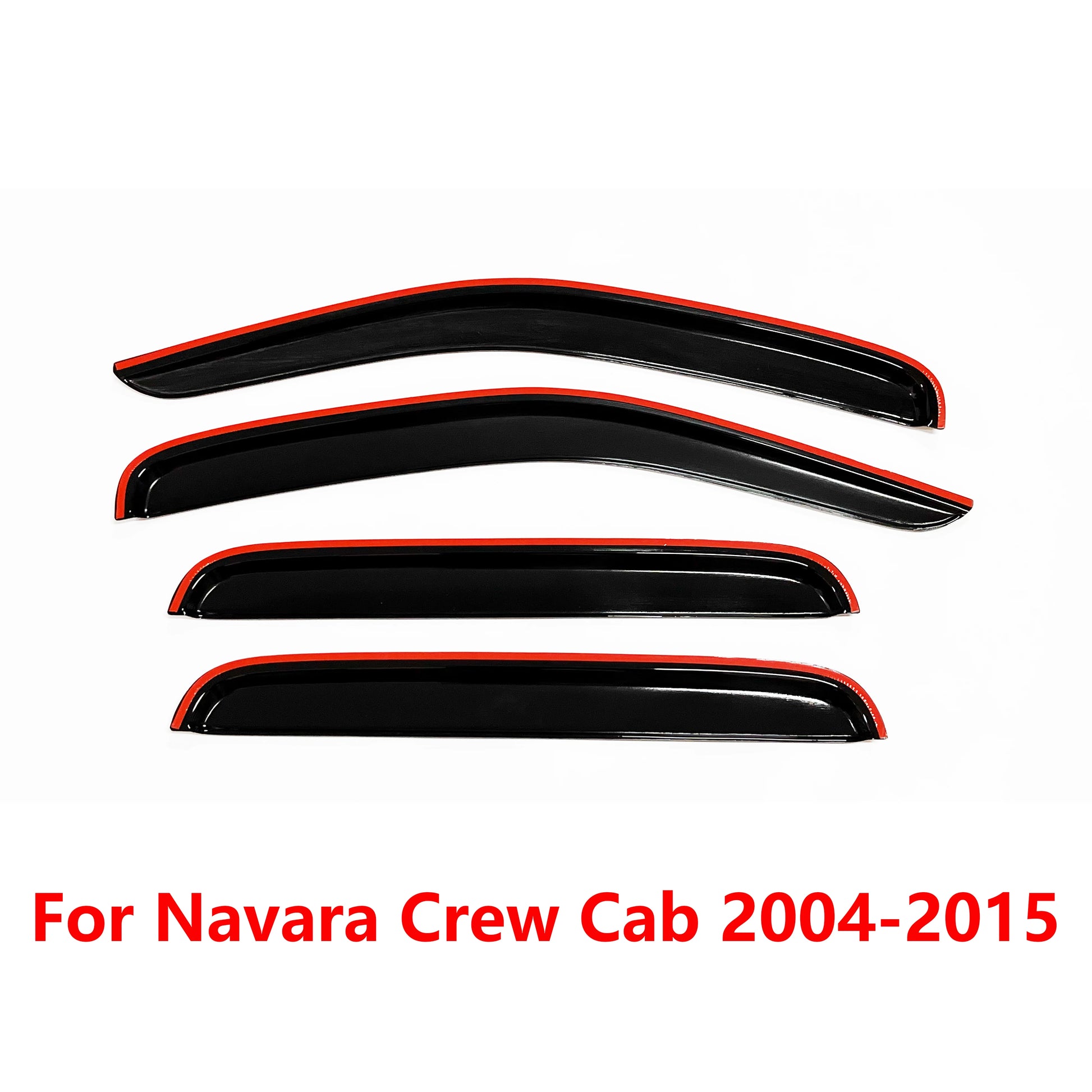Window Visor for Nissan Navara 2004-2015 Double Cab | 4pcs Rain Guard Wind Deflector | Car Weather Shield Accessory Tuck's Performance