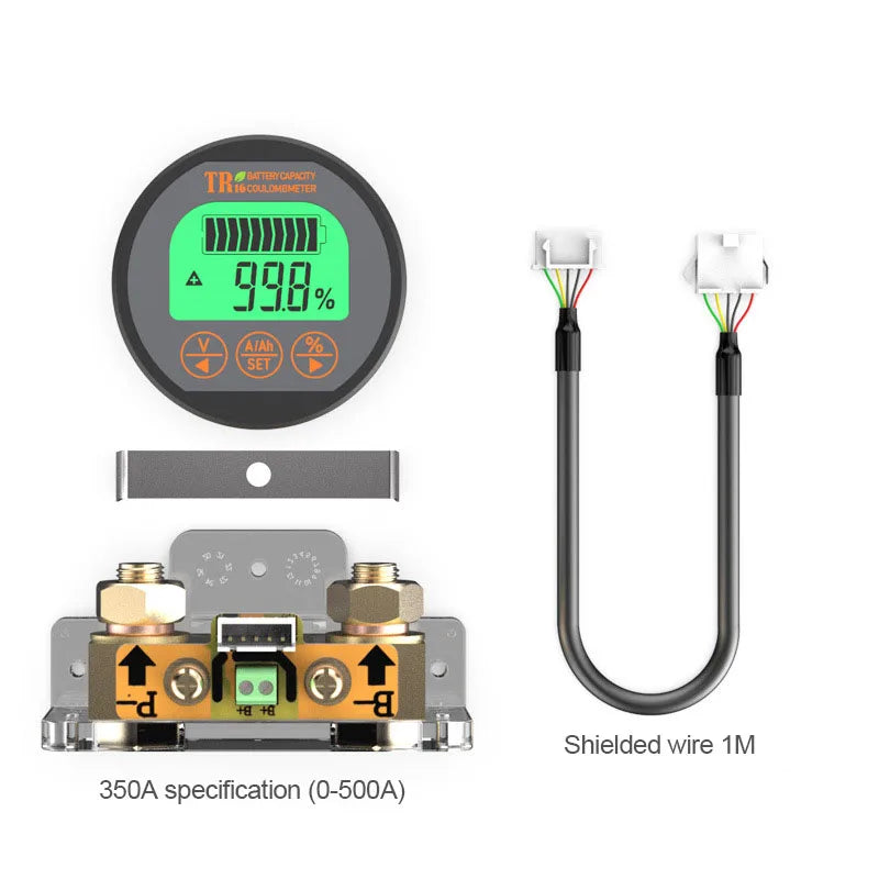 TR16 DC 8-100V Battery Tester 50A 100A 350A Battery Capacity Tester Digital Waterproof Ammeter Voltmeter with Memory Function Tuck's Performance