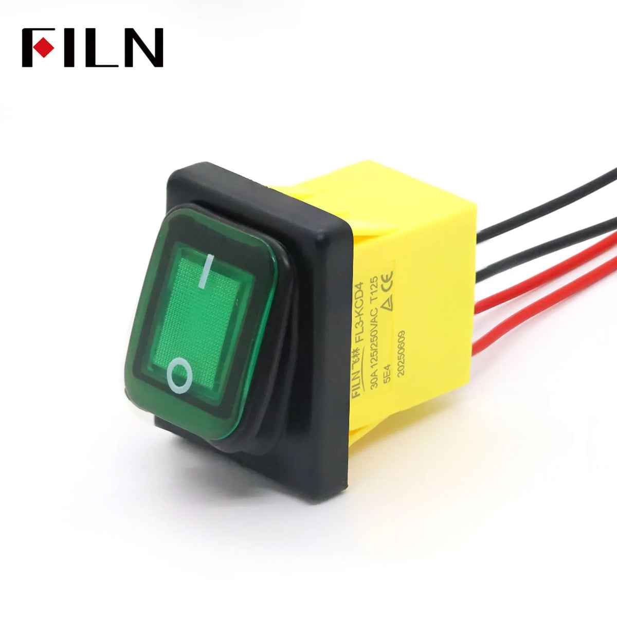 30A 12V 24V 220V LED Rocker Switch With Wires ON OFF Heavy Duty 4 Pin DPST IP67 Sealed Waterproof  Auto Boat Marine Toggle 30x22 Tuck's Performance