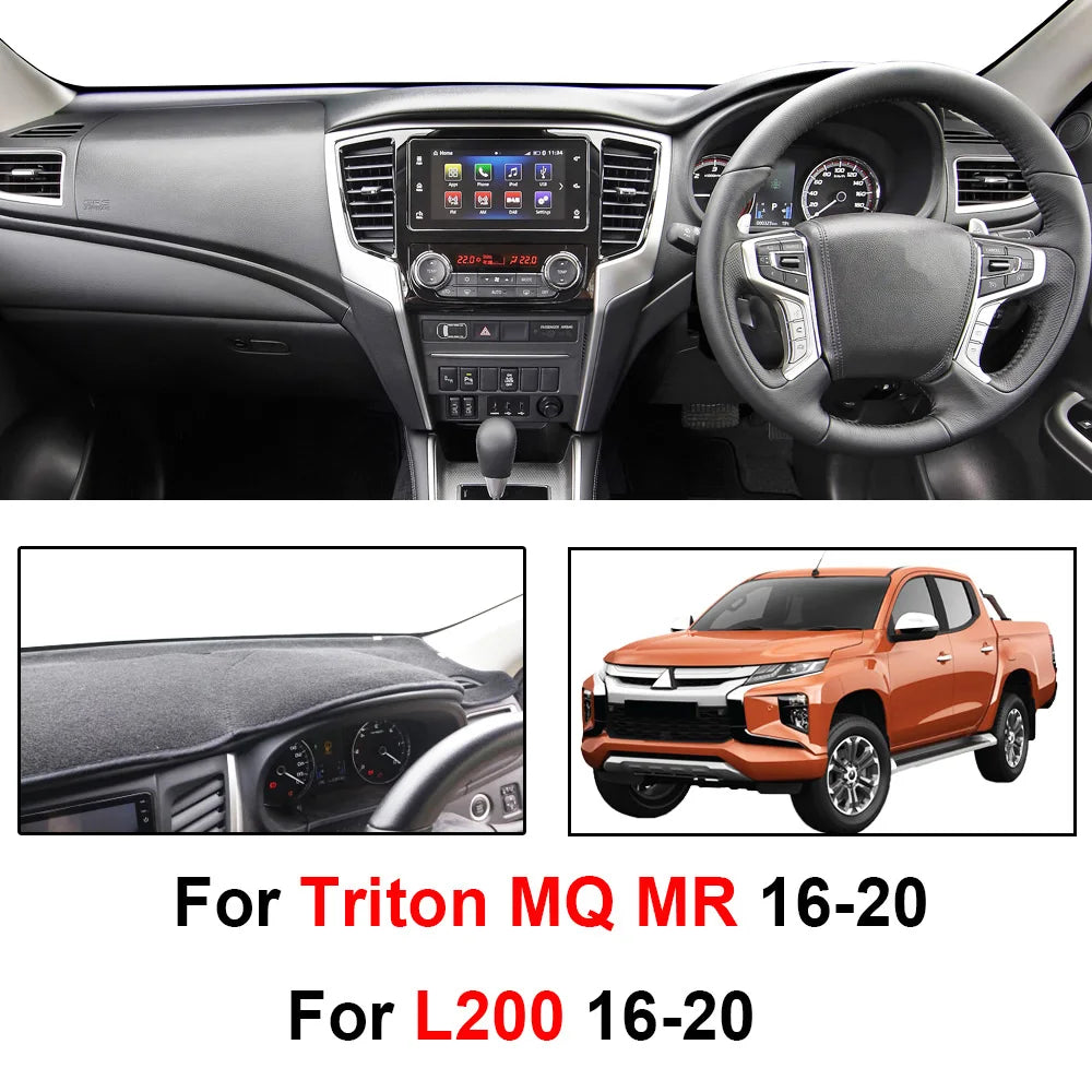 Xukey For Mitsubishi Triton L200 MQ MR 2016 - 2020 GLX+ GLS GLR Dashmat Dashboard Cover Dash Cover Mat Pad Sun Shade Carpet 2017 Tuck's Performance