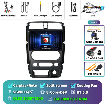 Android 16 Carplay Auto 2K Screen Car Radio Multimedia Player For Suzuki Jimny 3 2005 - 2019 Autoradio GPS Stereo 2din Head Unit Tuck's Performance