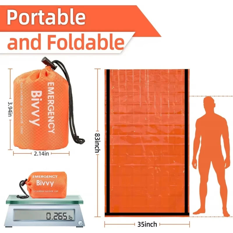 Emergency bivvy thermal survival sleeping bag - size 213 x 90 cm