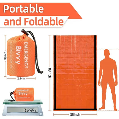 Emergency bivvy thermal survival sleeping bag - size 213 x 90 cm