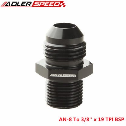 AN4 AN6 AN8 AN10 AN12 Male To 1/8" 1/4" 3/8" 1/2" 3/4" BSP BSPP Straight Adapter Tuck's Performance