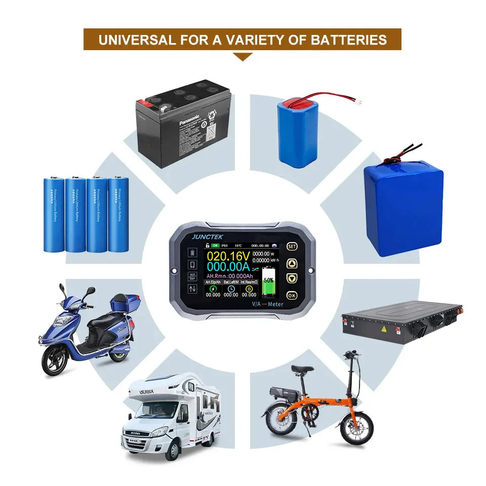 Battery Monitor Bluetooth KG140F DC 0-120V 100A 400A Battery Tester Voltage Current VA Battery Coulomb Meter Capacity Indicator Tuck's Performance