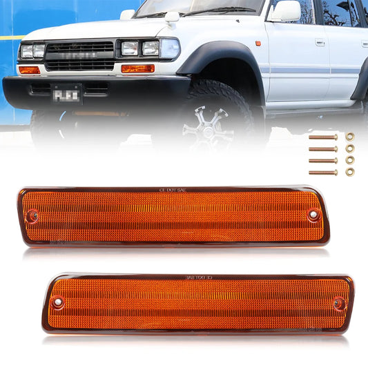 2Pcs Front Bumper Daytime Running Light Turn Signal Light Parking Light For 1991-1997 Toyota Land Cruiser 80 FJ82 Lexus LX450 Tuck's Performance