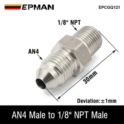 EPMAN Inverted Flare Fitting Turbo Oil Feed Adapter To Male AN3 AN4 Stainless Steel 304 EPCGQ161 Tuck's Performance
