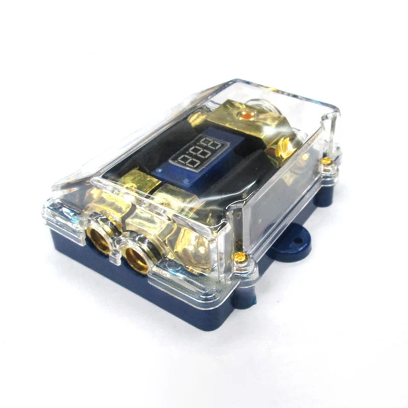 100A Car Audio Fuse Holder with LED Voltage Display – 1 In 2 Out (0GA/2GA) Heavy-Duty Fuse Tube for Amplifiers & Power Distribution Tuck's Performance